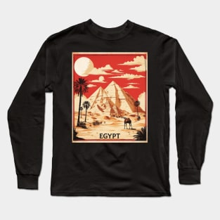 Egyptian Desert Vintage Poster Tourism Long Sleeve T-Shirt